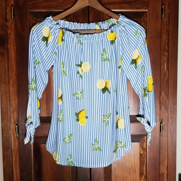 Unique Spectrum Tops - Unique Spectrum Summer Lemon Shirt Size M